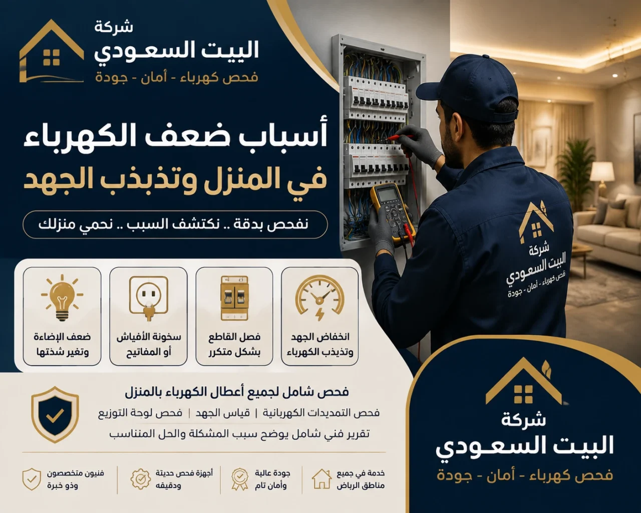 أسباب ضعف الكهرباء في المنزل وتذبذب الجهد