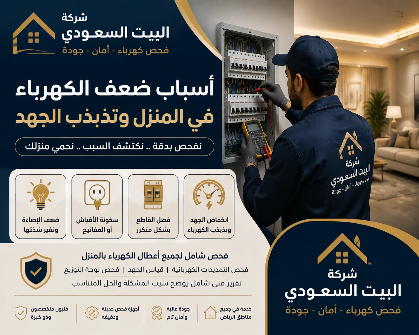 أسباب ضعف الكهرباء في المنزل وتذبذب الجهد