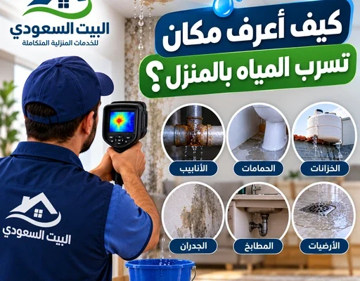 مكان تسرب المياه بالمنزل