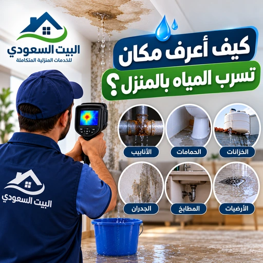 مكان تسرب المياه بالمنزل